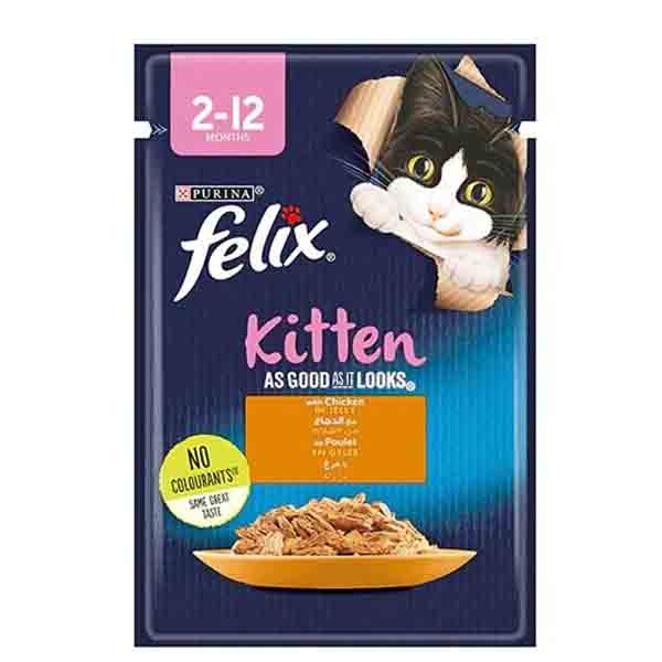 پوچ بچه گربه ۸۵ گرمی مرغ ژلاتینی Felix