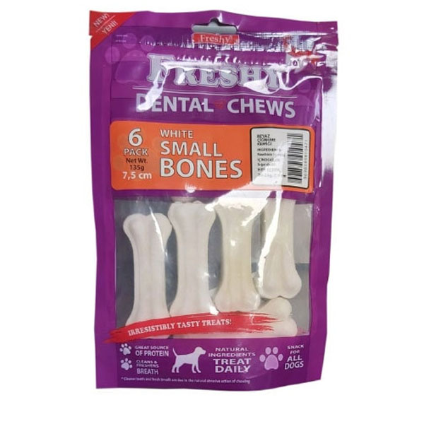تشویقی دنتال 6 عددی 7.5 سانتی Freshy White small bones 