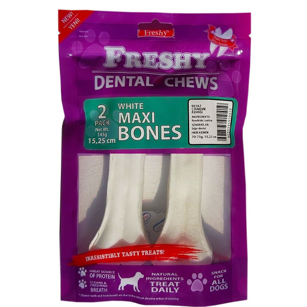 تشویقی دنتال 2 عددی 15 سانتی Freshy White maxi bones 