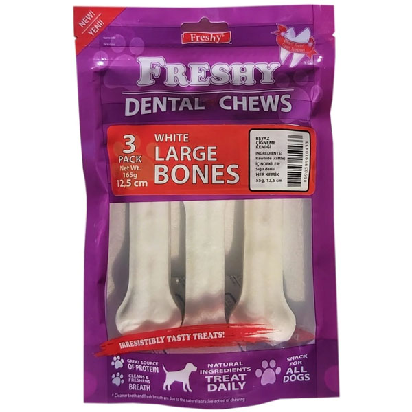 تشویقی دنتال 3 عددی 12 سانتی Freshy White large bones 