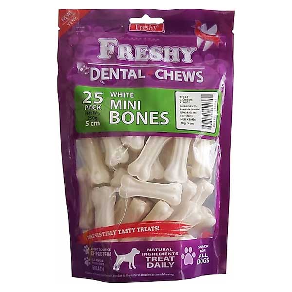 تشویقی دنتال 25 عددی 5 سانتی Freshy White mini bones 